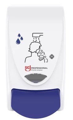 Deb Cleanse Shower dispenser 2L Wit met Blauwe knop
